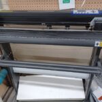 A large blue vinyl cutter for rent at Fuse33 Makerspace.