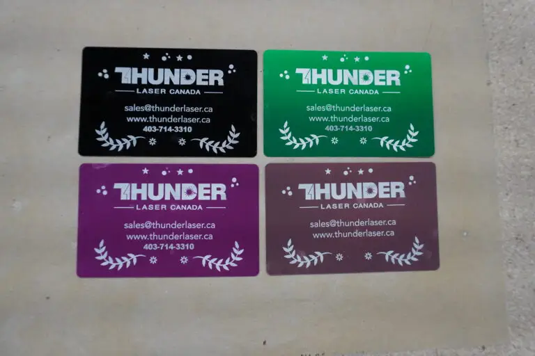 4 metal business cards made at fuse 33 black green pink and rose