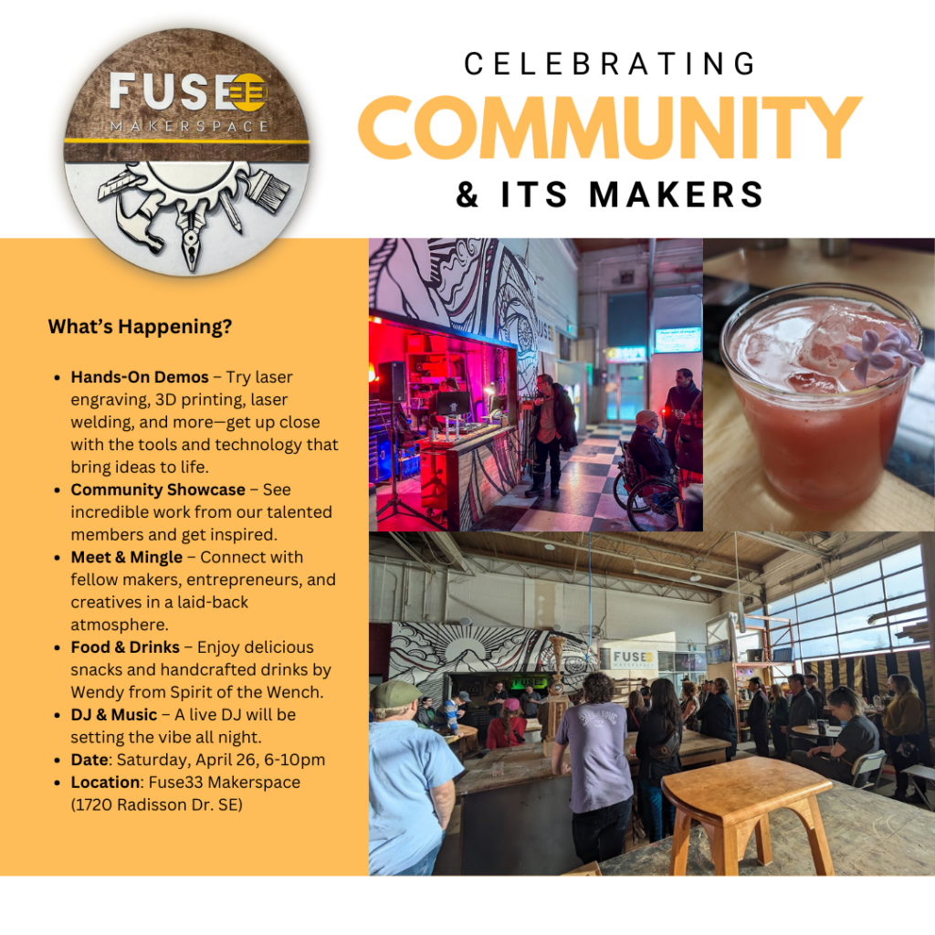 A graphic for the Spring 2025 Fuse33 Community Party.