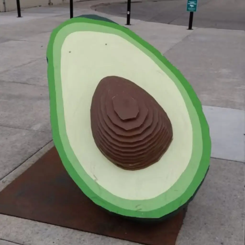 parametric sculpture of an avocado cut in half